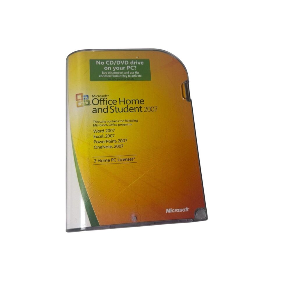 Microsoft MS Office 2007 Home and Student Disc and Product Key In Original Case